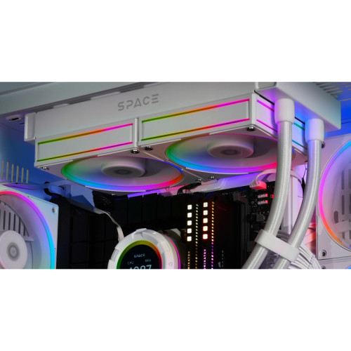 Кулер для корпуса/ Case Cooler ID-COOLING AF-127-ARGB-W (120x120x27mm, 4-pin PWM, ARGB, 78CFM, 29.9dBA, 2000RPM, White)