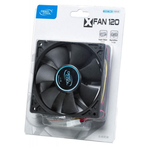 Вентилятор для корпуса Deepcool XFan 120 120х120x25 черный 3-pin 4-pin (Molex) 24дБ (DP-FDC-XF120) Ret [DP-FDC-XF120]