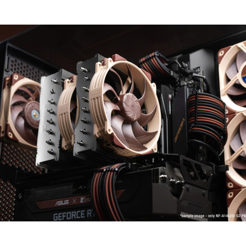Кулер для корпуса/ Case Cooler Noctua NF-A14x25r G2 PWM (140x140x25mm, 4-pin PWM, 91.58CFM, 24.8dBA, 1500RPM, Beige/Brown)