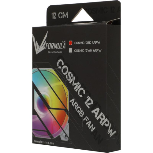 Вентилятор для корпуса Formula Cosmic 12BK ARPW ARGB 120х120x25 черный 4-pin 26.8дБ Ret [COSMIC 12BK ARPW]