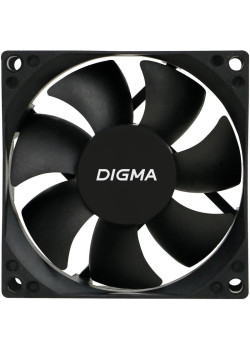 Вентилятор для корпуса Digma DFAN-80 80х80x25 черный 3-pin 4-pin (Molex) 23дБ Ret [DFAN-80]
