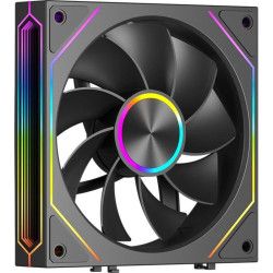 Кулер для корпуса/ Case Cooler PCCooler F3 X120R ARGB BK Reverse (120x120x25mm, 4-pin PWM, ARGB, 54CFM, 28.4dBA, 1800RPM, Black)
