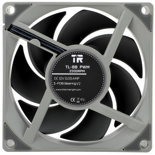 Кулер для корпуса/ Case Cooler Thermalright TL-B8 (80x80x25mm, 4-pin PWM, 34CFM, 24dBA, 2200RPM, Grey) Кулер для корпуса/ Case Cooler Thermalright TL-B8 (80x80x25mm, 4-pin PWM, 34CFM, 24dBA, 2200RPM, Grey)