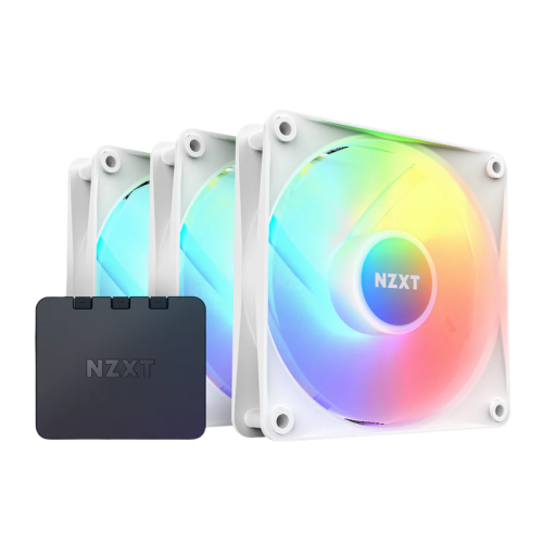 Кулер для корпуса ПК/ Case Cooler NZXT F120 RGB Core Triple Pack (120x120x25mm, 4-pin PWM, RGB, 78.86CFM, 33.88dBA, 1800RPM, White, 3pcs)