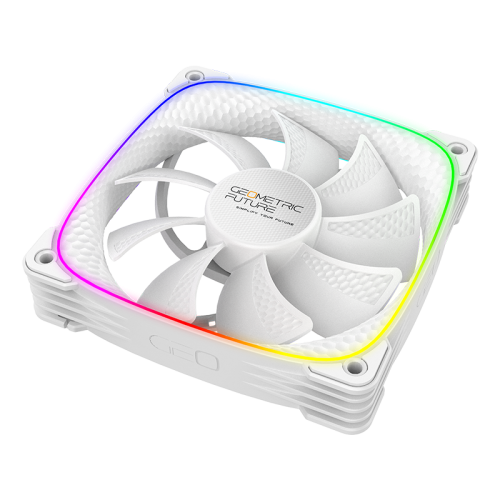 Вентилятор корпусный/ Case Cooler Geometric Future Squama 2503RW-12 Reverse (120x120x25mm, 4-pin PWM, ARGB, 57.67CFM, 29.87dBA, 1500RPM, White)