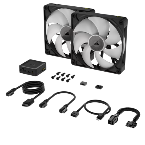 Кулер для корпуса/ Case Cooler Corsair iCUE LINK RX140 RGB (140x140x25mm, 4-pin PWM, RGB, 94.7CFM, 36dBA, 1700RPM, Black, 2pcs)
