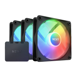 Кулер для корпуса ПК/ Case Cooler NZXT F120 RGB Core Triple Pack (120x120x25mm, 4-pin PWM, RGB, 78.86CFM, 33.88dBA, 1800RPM, Black, 3pcs)