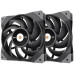 Вентилятор для корпуса Thermaltake Toughfan 12 120х120x25 черный 4-pin 22.3дБ (упак.:2шт) (CL-F082-PL12BL-A) Ret [CL-F082-PL12BL-A]