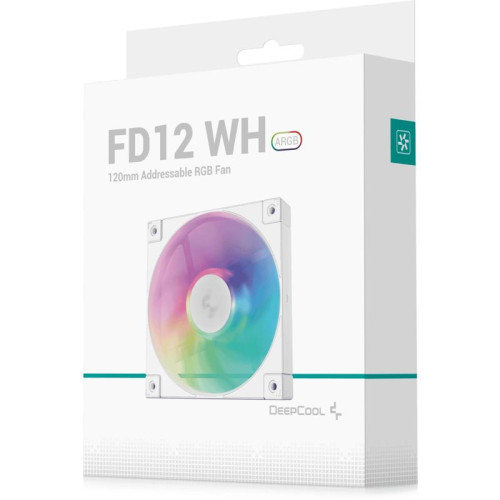 Вентилятор для корпуса Deepcool FD12 ARGB 120х120x25 белый 4-pin 26.9дБ (R-FD12-WHAPN1-G) Ret [R-FD12-WHAPN1-G]