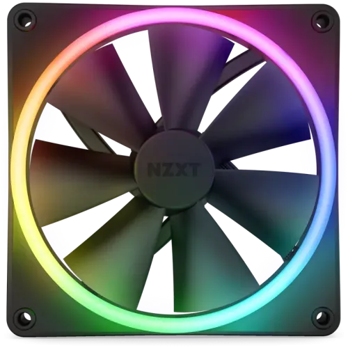 Кулер для корпуса ПК/ Case Cooler NZXT F140 RGB Duo (140x140x25mm, 4-pin PWM, RGB, 84.75CFM, 36dBA, 1800RPM, Black)