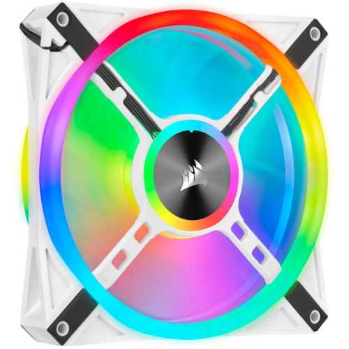 Кулер для корпуса/ Case Cooler Corsair iCUE QL140 RGB 140mm (140x140x25mm, 4-pin PWM, RGB, 50.2CFM, 26dBA, 1250RPM, White, 2pcs)