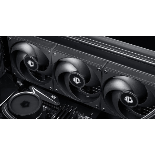 Кулер для корпуса/ Case Cooler ID-COOLING AS-140-K (140x140x25mm, 4-pin PWM, 72.2CFM, 24.9dBA, 1800RPM, Black)