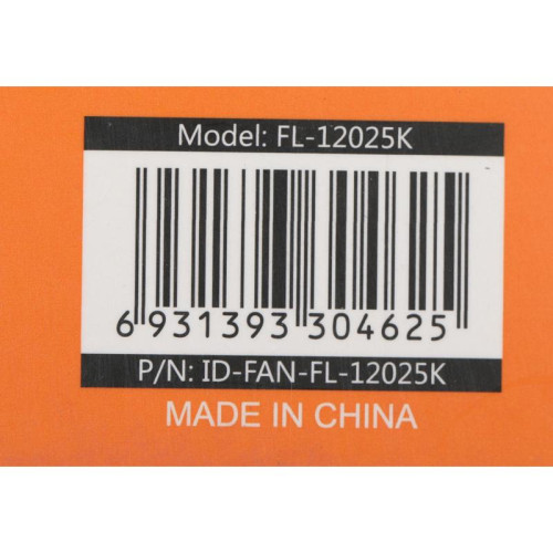 Вентилятор для корпуса ID-Cooling FL-12025K 120х120x25 черный 3-pin 21дБ Ret [FL-12025K]