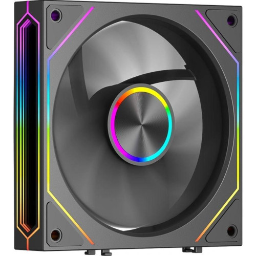Кулер для корпуса/ Case Cooler PCCooler F3 X120R ARGB BK Reverse (120x120x25mm, 4-pin PWM, ARGB, 54CFM, 28.4dBA, 1800RPM, Black)