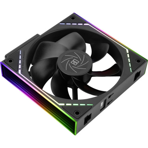 Кулер для корпуса/ Case Cooler Thermalright TL-M12QR Reverse (124x120x25mm, 4-pin PWM, ARGB, 47.6CFM, 23.2dBA, 1500RPM, Black)