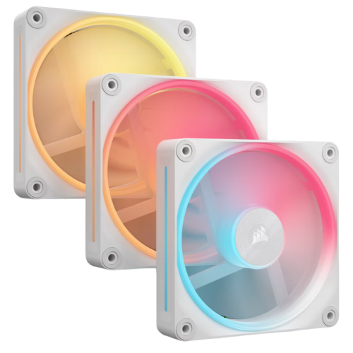 Кулер для корпуса/ Case Cooler Corsair iCUE LINK LX120-R RGB Reverse (120x120x25mm, 4-pin PWM, RGB, 66.7CFM, 37.7dBA, 2400RPM, White, 3pcs)