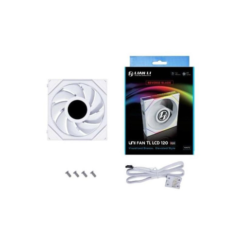 Вентилятор для корпуса Lian-Li Uni Fan TL 120 LCD ARGB 120х120x28 белый 7-pin 27дБ (G99.12TLLCD1W.00) Ret [G99.12TLLCD1W.00]