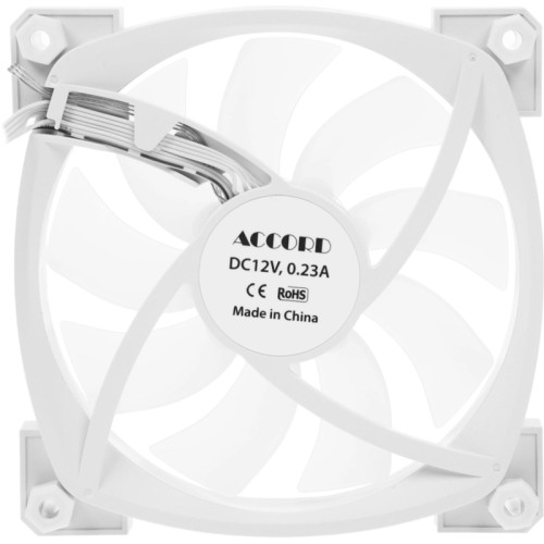 Вентилятор для корпуса Accord ACC-U12 ARGB 120х120x25 белый 4-pin 27дБ (ACC-U12 ARGB WHITE) brown box Вентилятор для корпуса Accord ACC-U12 ARGB 120х120x25 белый 4-pin 27дБ (ACC-U12 ARGB WHITE) brown box