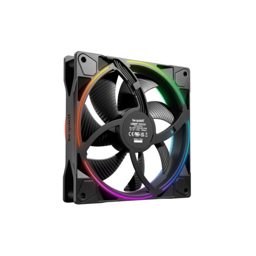 Кулер для корпуса/ Case Cooler be quiet! LIGHT WINGS 140mm PWM Reverse (140x140x25mm, 4-pin PWM, ARGB, 51.4CFM, 25.5dBA, 1300RPM, Black)