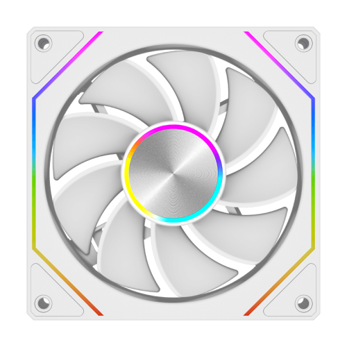 Кулер для корпуса/ Case Cooler PCCooler FG120R ARGB WH Reverse (120x120x25mm, 4-pin PWM, ARGB, 54CFM, 28.4dBA, 1800RPM, White)