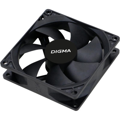 Вентилятор для корпуса Digma DFAN-90 90х90x25 черный 3-pin 4-pin (Molex) 23дБ Ret [DFAN-90]