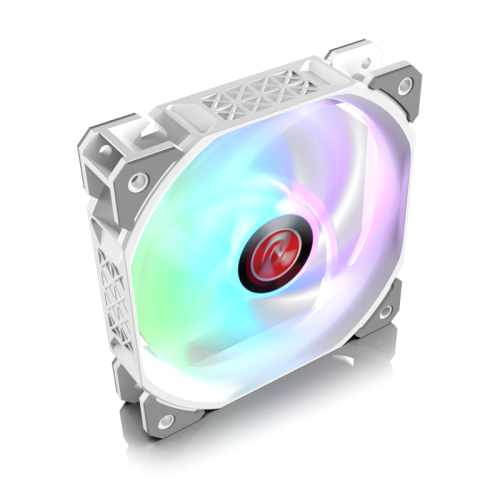 Вентилятор корпусный/ Case Cooler Raijintek AGERAS 12 ARGB-1 (120x120x25mm, 4-pin PWM, 67.38CFM, 33dBA, 2200RPM, White)