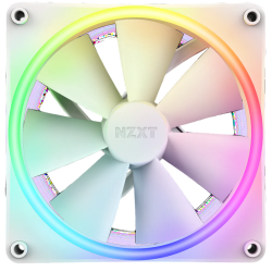 Кулер для корпуса ПК/ Case Cooler NZXT F140 RGB Duo (140x140x25mm, 4-pin PWM, RGB, 84.75CFM, 36dBA, 1800RPM, White)