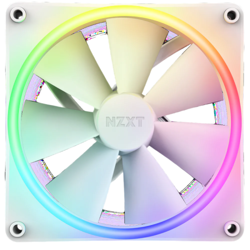 Кулер для корпуса ПК/ Case Cooler NZXT F140 RGB Duo (140x140x25mm, 4-pin PWM, RGB, 84.75CFM, 36dBA, 1800RPM, White)