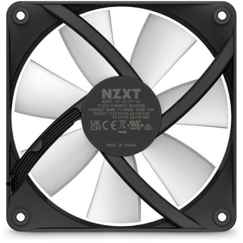 Кулер для корпуса ПК/ Case Cooler NZXT F120 RGB Core (120x120x25mm, 4-pin PWM, RGB, 78.86CFM, 33.88dBA, 1800RPM, Black)