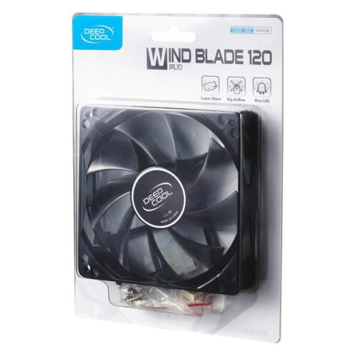 Вентилятор для корпуса Deepcool Wind Blade 120 LED 120х120x25 черный 3-pin 4-pin (Molex) 26дБ (DP-FLED-WB120) Ret [DP-FLED-WB120]