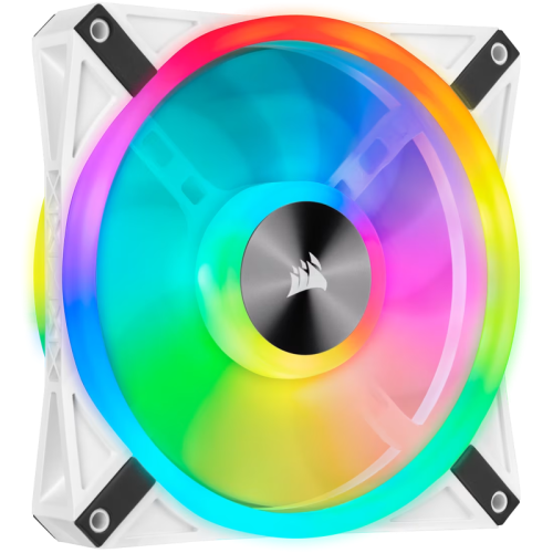 Кулер для корпуса/ Case Cooler Corsair iCUE QL140 RGB 140mm (140x140x25mm, 4-pin PWM, RGB, 50.2CFM, 26dBA, 1250RPM, White, 2pcs)
