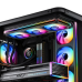 Кулер для корпуса/ Case Cooler JONSBO ZB-360BR Reverse (3x120x120mm, 4-pin PWM, ARGB, 65.26CFM, 36.6dBA, 2400RPM, Black, Single-Frame RGB Fan Unit)
