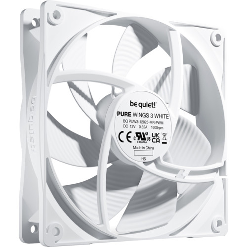Кулер для корпуса/ Case Cooler be quiet! PURE WINGS 3 120mm PWM White (120x120x25mm, 4-pin PWM, 49.9CFM, 25.5dBA, 1600RPM, White) Кулер для корпуса/ Case Cooler be quiet! PURE WINGS 3 120mm PWM White (120x120x25mm, 4-pin PWM, 49.9CFM, 25.5dBA, 1600RPM, White)