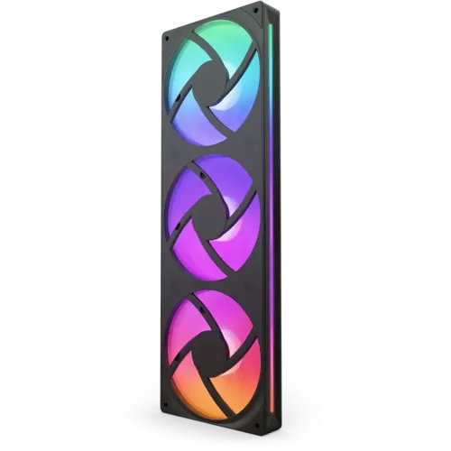 Кулер для корпуса ПК/ Case Cooler NZXT F360 RGB Core (120x120x25mm, 4-pin PWM, RGB, 75.12CFM, 30dBA, 2400RPM, Black, Single-Frame RGB Fan Unit)