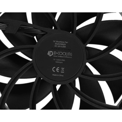 Вентилятор для корпуса ID-Cooling TF-12025-Pro 120х120x25 черный 4-pin 35.2дБ (TF-12025-PRO BLACK) Ret [TF-12025-PRO BLACK]