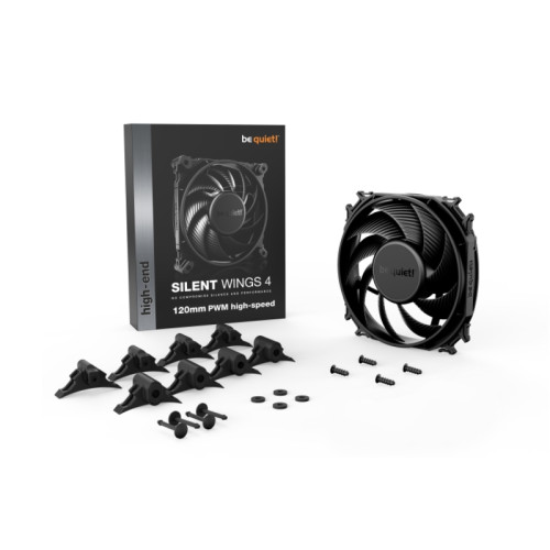Кулер для корпуса/ Case Cooler be quiet! SILENT WINGS 4 120mm PWM high-speed (120x120x25mm, 4-pin PWM, 76.7CFM, 31.2dBA, 2500RPM, Black)