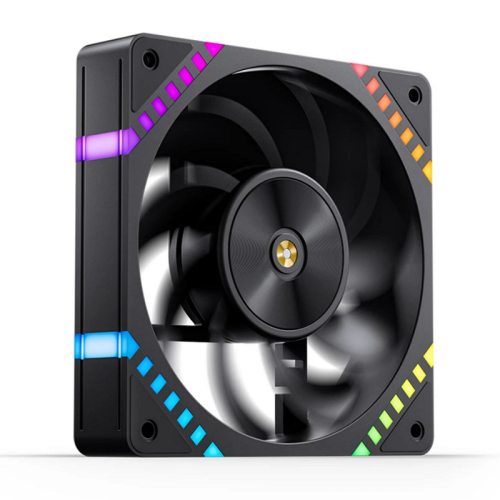Кулер для корпуса/ Case Cooler JONSBO HF2-120BR Reverse (120x120x25mm, 4-pin PWM, ARGB, 63.3CFM, 29.5dBA, 2200RPM, Black)