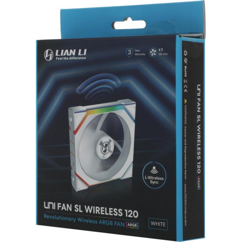 Вентилятор для корпуса Lian-Li Uni Fan SL Wireless 120 ARGB 120х124.5x28 белый 4-pin 28.5дБ (G99.12SL1W1W.R0) Ret