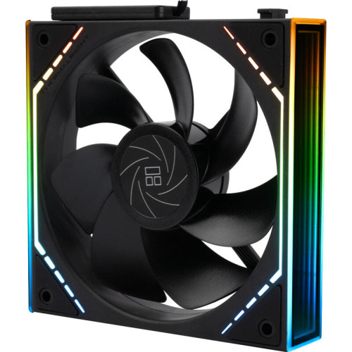 Кулер для корпуса/ Case Cooler Thermalright TL-M12QR Reverse (124x120x25mm, 4-pin PWM, ARGB, 47.6CFM, 23.2dBA, 1500RPM, Black)