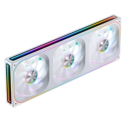 Кулер для корпуса/ Case Cooler JONSBO ZA-360WR Reverse (3x120x120mm, 4-pin PWM, ARGB, 62.4CFM, 37.3dBA, 2400RPM, White, Single-Frame RGB Fan Unit)