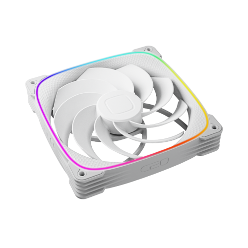 Вентилятор корпусный/ Case Cooler Geometric Future Squama 2503RW-14 Reverse (140x140x25mm, 4-pin PWM, ARGB, 71.8CFM, 34.0dBA, 2100RPM, White)