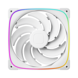 Вентилятор корпусный/ Case Cooler Geometric Future Squama 2503RW-14 Reverse (140x140x25mm, 4-pin PWM, ARGB, 71.8CFM, 34.0dBA, 2100RPM, White)