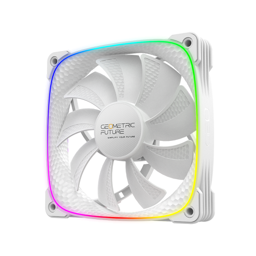 Вентилятор корпусный/ Case Cooler Geometric Future Squama 2503RW-12 Reverse (120x120x25mm, 4-pin PWM, ARGB, 57.67CFM, 29.87dBA, 1500RPM, White)