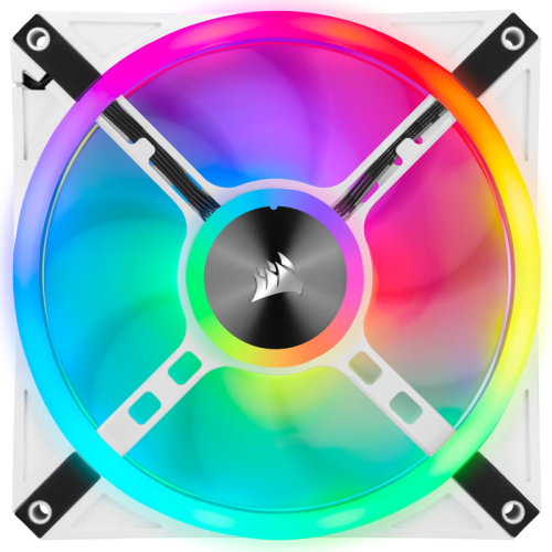 Кулер для корпуса/ Case Cooler Corsair iCUE QL140 RGB 140mm (140x140x25mm, 4-pin PWM, RGB, 50.2CFM, 26dBA, 1250RPM, White, 2pcs)