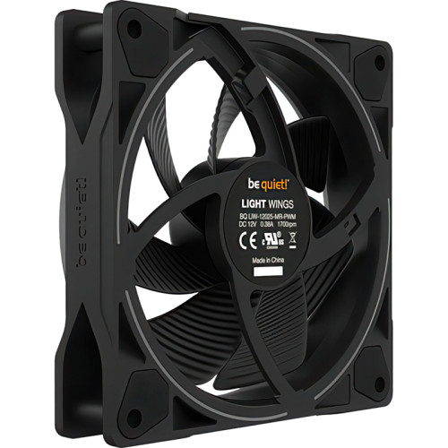 Кулер для корпуса/ Case Cooler be quiet! LIGHT WINGS 120mm PWM (120x120x25mm, 4-pin PWM, ARGB, 41.5CFM, 20.6dBA, 1700RPM, Black)