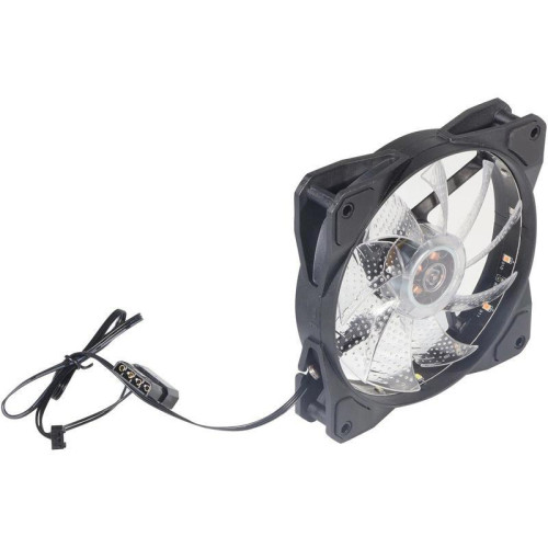 Вентилятор для корпуса Oklick OG-CF120RGB2-BK RGB 120х120x25 черный 3-pin 4-pin (Molex) 23дБ Ret [OG-CF120RGB2-BK]