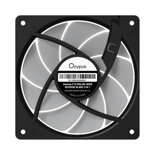 Кулер для корпуса/ Case Cooler Ocypus Gamma F12 Elite BK ARGB REVERSE BLADE (120x120x25mm, 4-pin PWM, ARGB, 56CFM, 26dBA, 1800RPM, Black) Кулер для корпуса/ Case Cooler Ocypus Gamma F12 Elite BK ARGB REVERSE BLADE (120x120x25mm, 4-pin PWM, ARGB, 56CFM, 26dBA, 1800RPM, Black)
