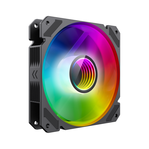Кулер для корпуса ПК/ Gamemax FN-12Rainbow-C9, 12CM ARGB Rainbow Fan, frame with reflective design, 3pin+4Pin connector