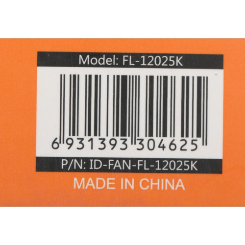 Вентилятор для корпуса ID-Cooling FL-12025K 120х120x25 черный 3-pin 21дБ Ret [FL-12025K]