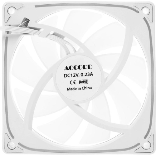 Вентилятор для корпуса Accord ACC-YH12 ARGB 120х120x25 белый 4-pin 27дБ (ACC-YH12 ARGB WHITE) brown box